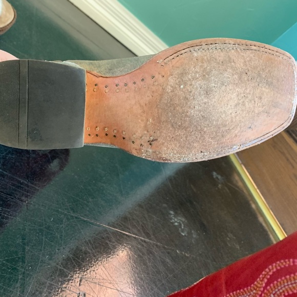 Cowboy Boots Red & Grey Size 8 1/2 B - Picture 5 of 9